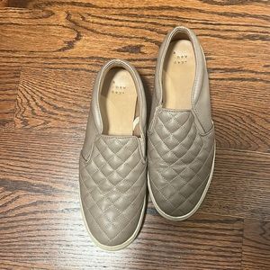 Tan slip on sneakers